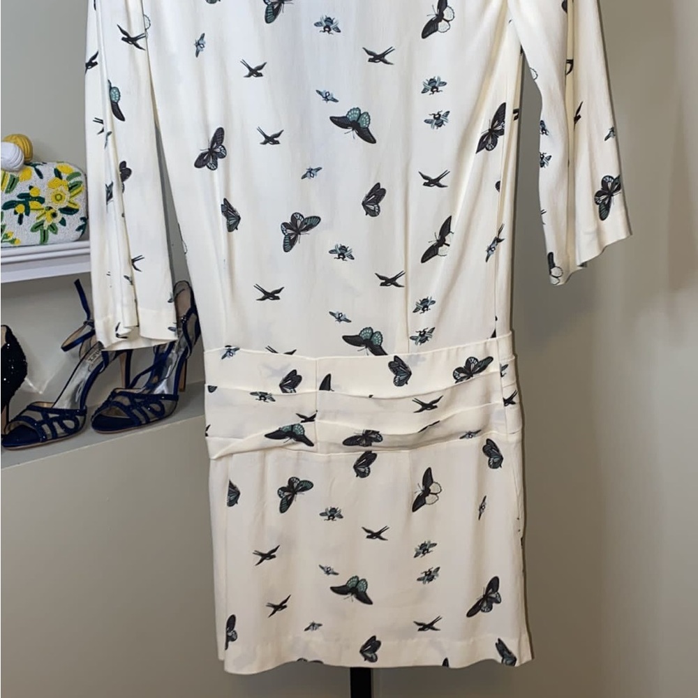 BA&SH
Butterfly-print Crewneck 3/4-sleeves Dress In White - Picture 12 of 12
